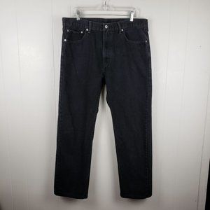 LEVI'S Men's Black Regular Fit 505 Jeans Straight Leg Sits at Waist 38/30